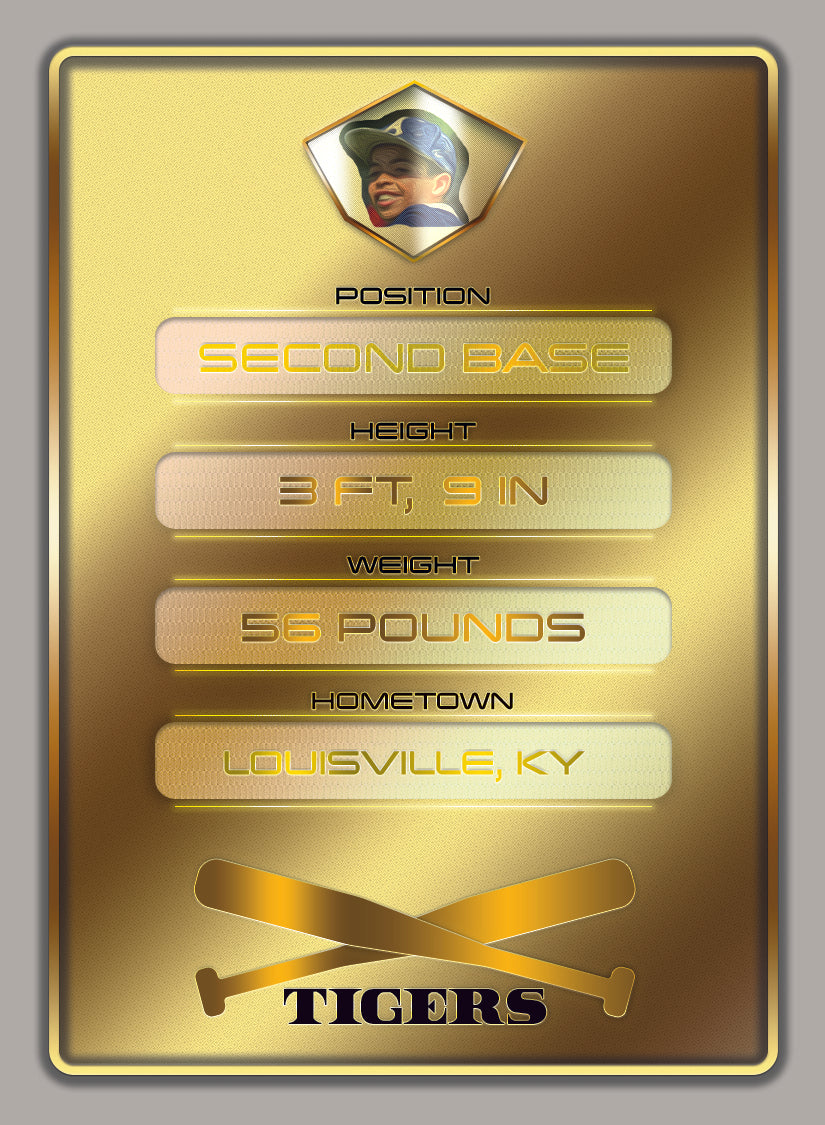 Modern Custom Designed Youth Baseball Cards - Gold Border