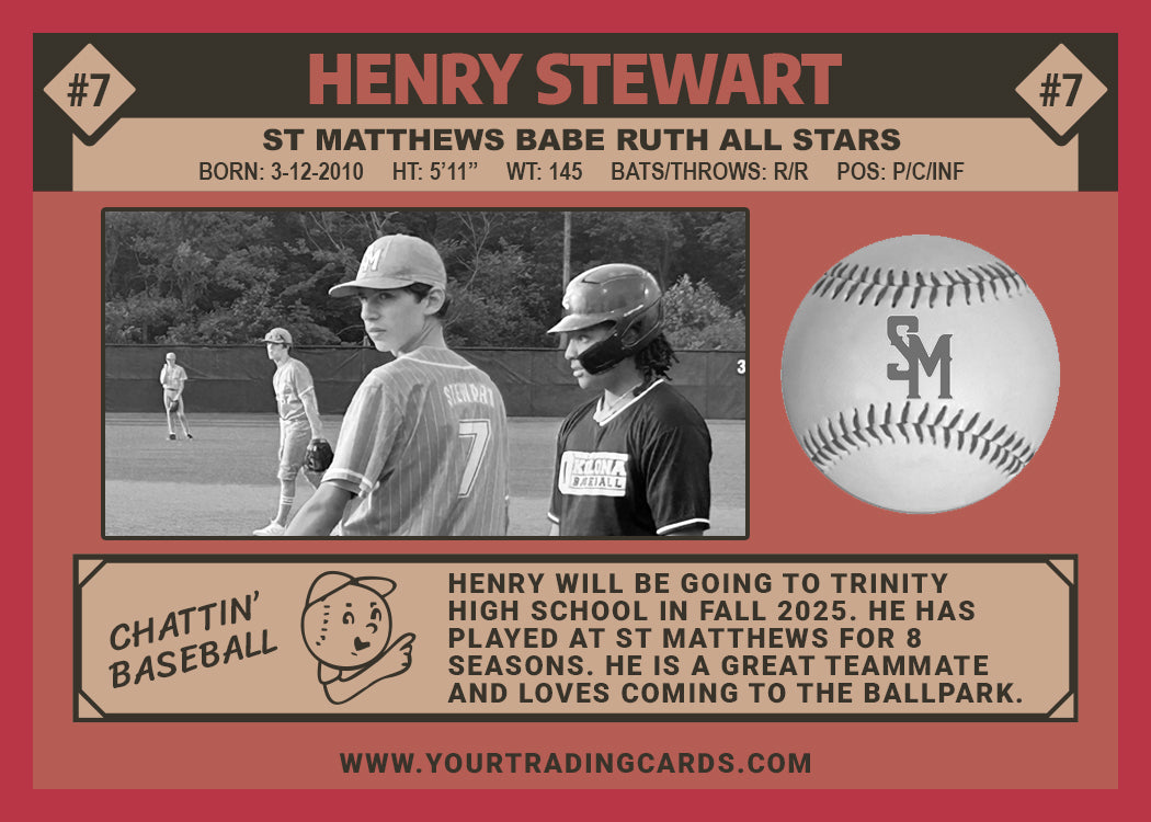 St. Matthews Fall Ball 50 Count Personalized Trading Cards