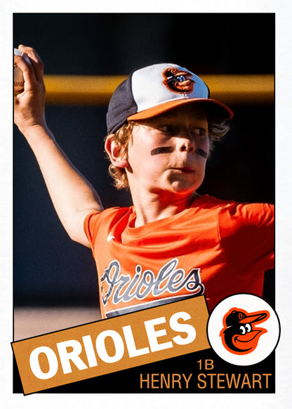 1985 Retro Custom Designed, Personalized Baseball Cards
