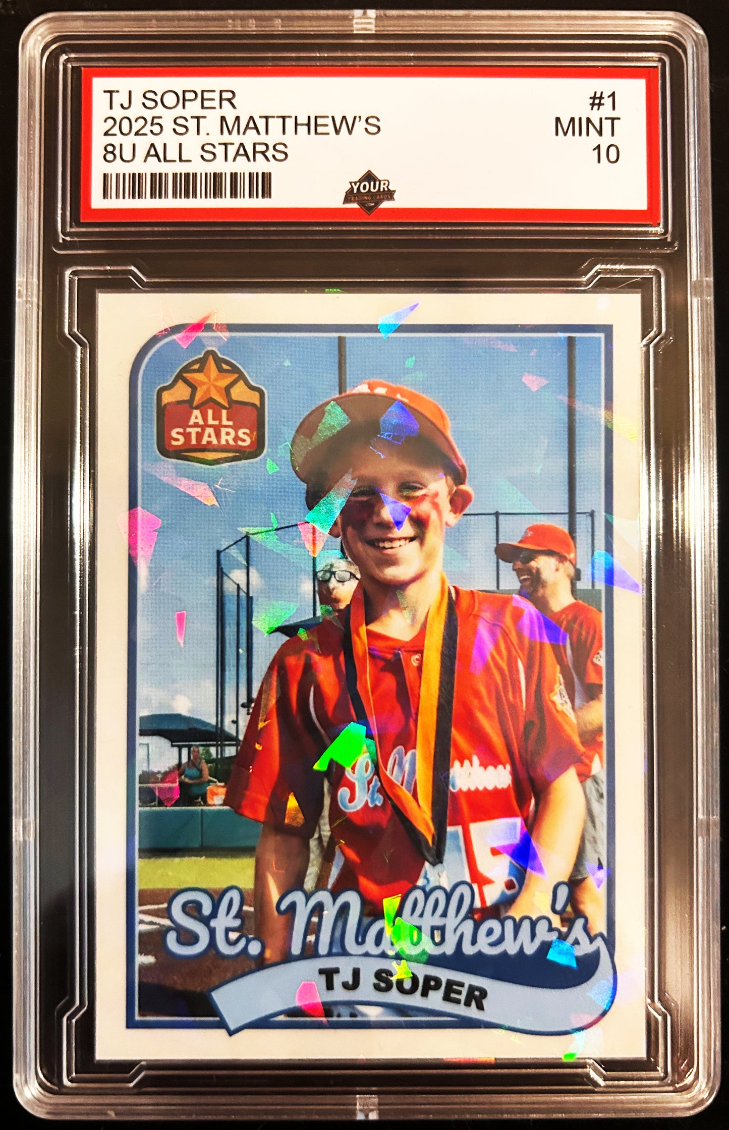 Custom Graded Baseball Card with Holographic Finish - PSA Style Slab, –  Your Trading Cards