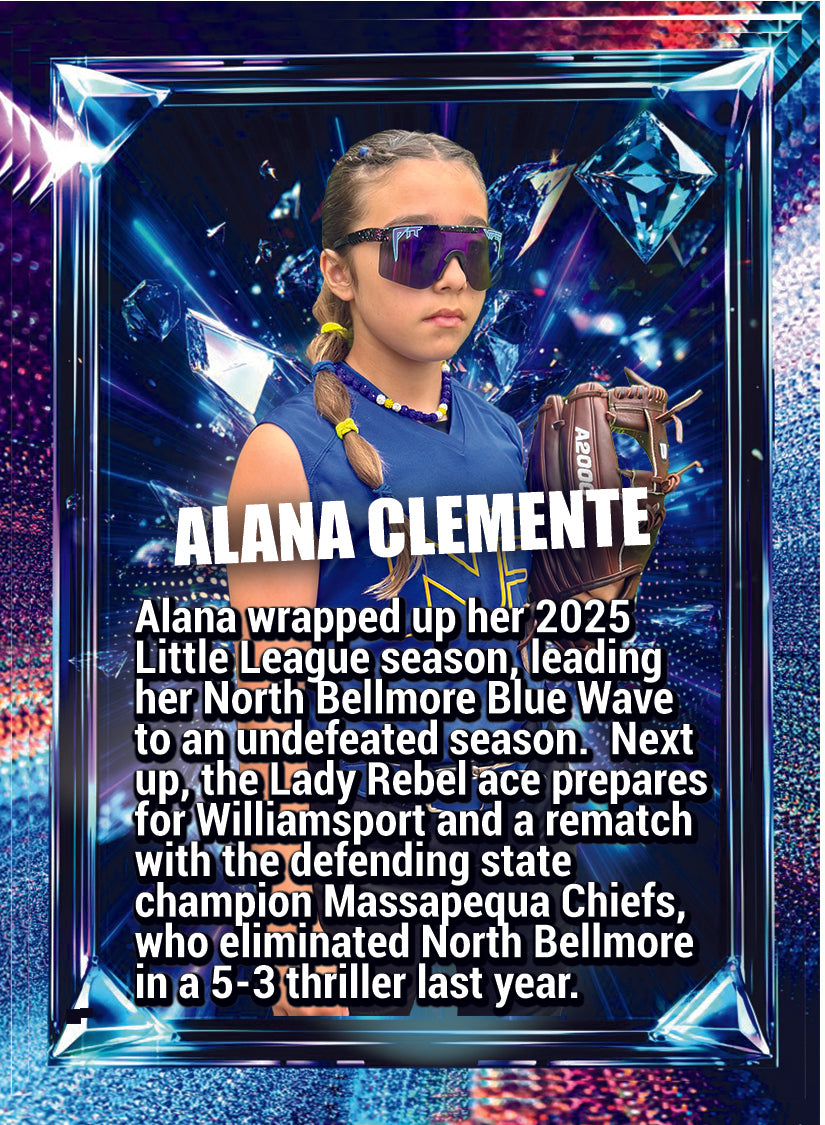 Modern Custom Designed, Personalized Youth Baseball and Softball Cards - Cracked Ice
