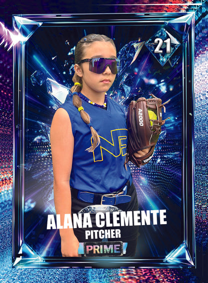 Modern Custom Designed, Personalized Youth Baseball and Softball Cards - Cracked Ice